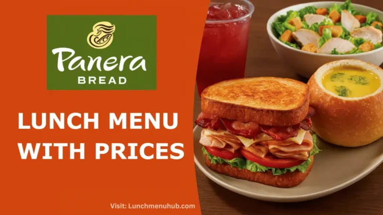PANERA LUNCH MENU WITH PRICES