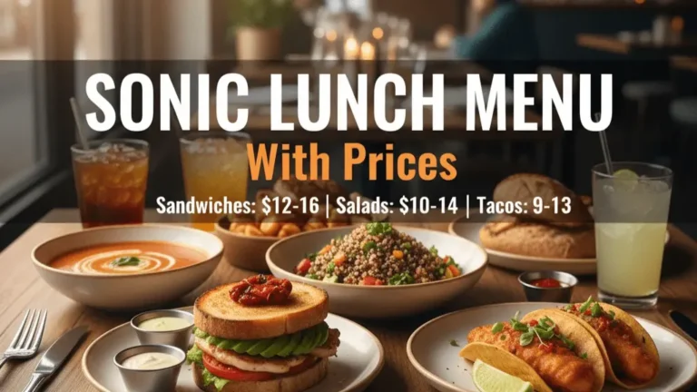 Sonic Lunch Menu With Prices